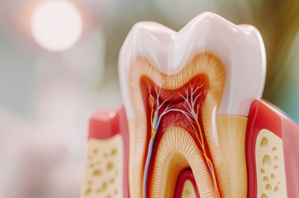 Macro Image of Tooth Cross Section with Root Canal